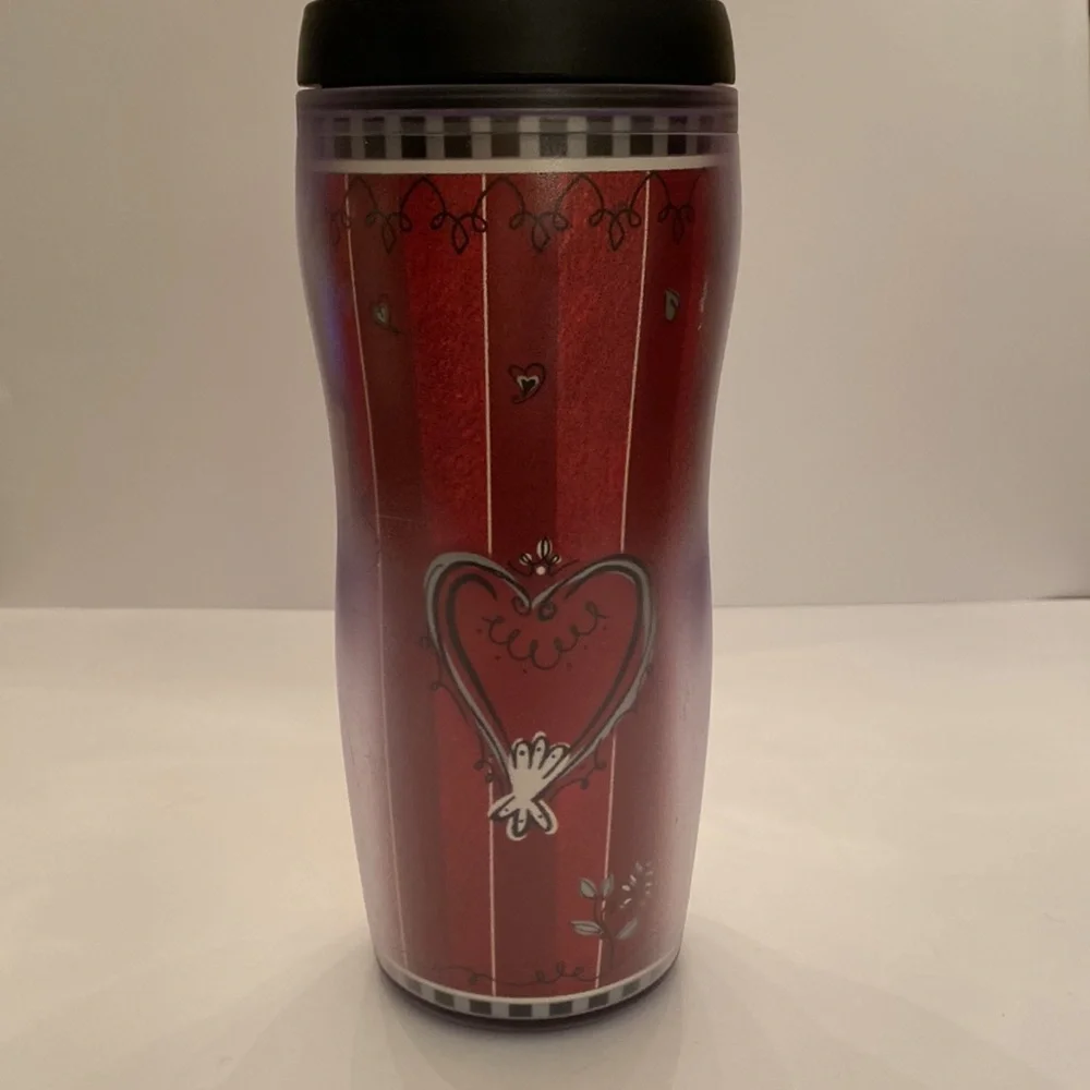 2002 Starbucks Coffee Co “Red Hearts”Themed Insulated Cup - Picture 3 of 15